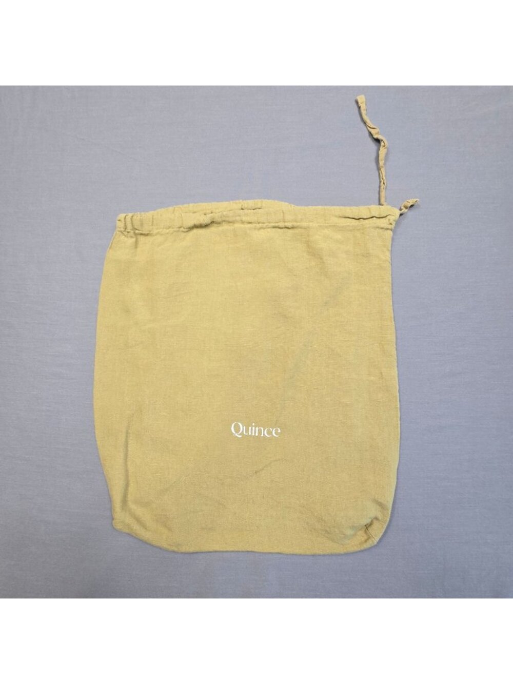 Quince Drawstring Travel Bag Beige Natural Linen 16X17 Lightweight Eco-Friendly